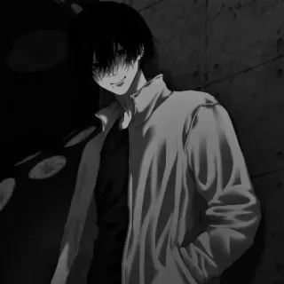 ❄️ 144dd0ba Anime, Personnage, Monochrome, Portrait, Mâle telegram sticker