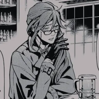 ❄️ 63903e1c Undertaker Black Butler Anime, Manga, Undertaker, Black Butler, Personnage, Lunettes, Gothique, Victorien telegram sticker