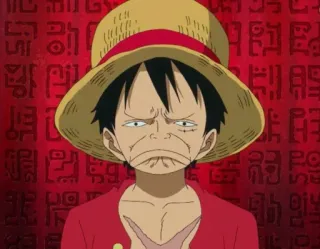 😠 144c09e2 Monkey D. Luffy One Piece monkey d. luffy, one piece, anime, strohhut, lustig, charakter, cartoon telegram sticker