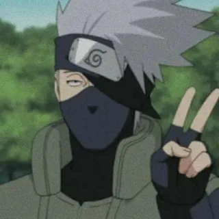 ✌️ 2471cd64 Kakashi Naruto anime, kakashi, naruto, ninja, friedenszeichen telegram sticker