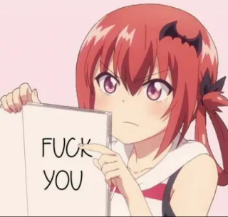 🖕 d8b04f4e FUCK YOU Anime Mädchen, Beleidigend, Schimpfwörter, Satania, Anime Figur telegram sticker