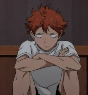 😒 f0d7109f Hinata Haikyuu!! Anime, Junge, orange Haare, Charakter, Hinata, Haikyuu telegram sticker