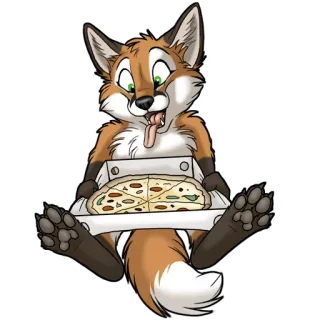 🍕 325499c3 volpe, pizza, animale, cartone animato, cibo, carino, divertente whatsapp sticker