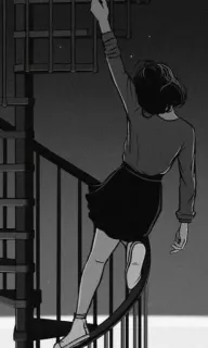 🥱 4cb9470e tangga, memanjat, tangga spiral, gaun, wanita whatsapp sticker