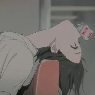 🥱 4fe6d013 MILK Anime, Susu, Anak laki-laki, Bersandar, Lelah, Santai whatsapp sticker