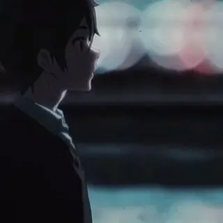 🥱 82dcaaf8 Anime, Anak laki-laki, Malam, Kota, Profil, Siluet whatsapp sticker