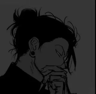🥱 9423770b Anime, Sedih, Gelap, Siluet, Gambar, Estetik, Monokrom whatsapp sticker