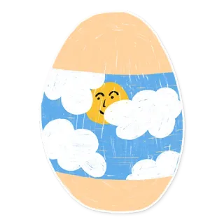 🥚 888d6f8d egg, sun, clouds, sky, cartoon, weather telegram sticker