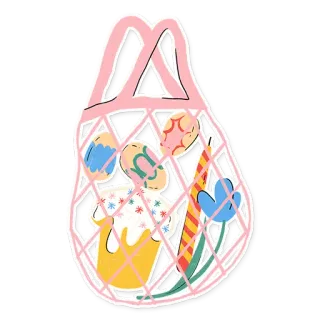🛍 8de9d58a bag, groceries, flowers, eggs, market, shopping bag telegram sticker