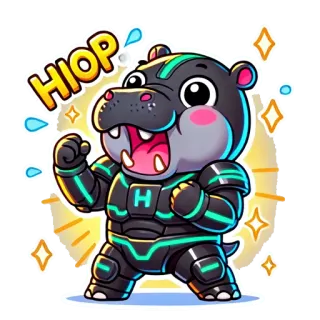🧙‍♀️ fe3e1f02 HIOP hippo, animal, armor, robot, cute whatsapp sticker