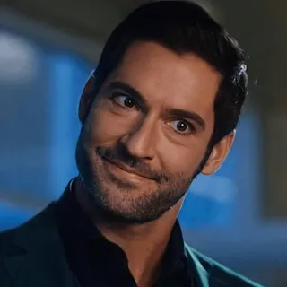 🤨 f04f6566 Lucifer Morningstar Lucifer Люцифер, Том Эллис, Сериал, Демон, Дьявол, Ухмылка telegram sticker