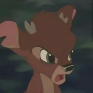 😡 64ac8370 Bambi cervo, cartone animato, animale, disney, arrabbiato, cerbiatto telegram sticker