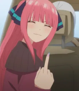 🖕 149716ab anime, chica, dedo corazón, grosero whatsapp sticker