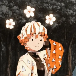 🌸 1bcc7dfb Zenitsu Agatsuma Demon Slayer Anime, Demon Slayer, Zenitsu, Personaje, Flores whatsapp sticker