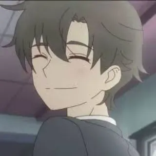 🙂 a5708e3f anime, chico, retrato, sonriendo whatsapp sticker