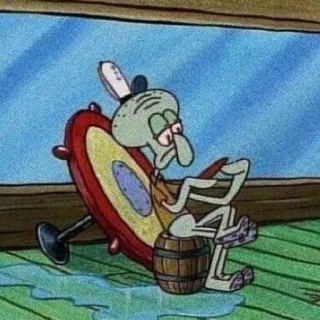 🧽 c75e1449 Squidward SpongeBob SquarePants 징징이, 스폰지밥, 만화, 애니메이션, 니켈로디언 telegram sticker