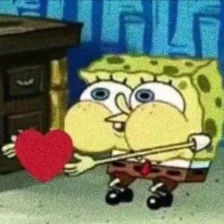🧽 f9ea692e Spongebob Squarepants 만화, 스폰지밥, 하트, 사랑, 니켈로디언 telegram sticker