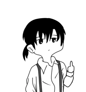 🖕 12703116 anime, middle finger, offensive, cartoon, boy telegram sticker