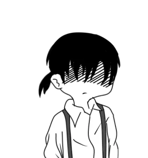 😞 33f5aa3d cartoon, drawing, black and white, suspenders, sketch telegram sticker