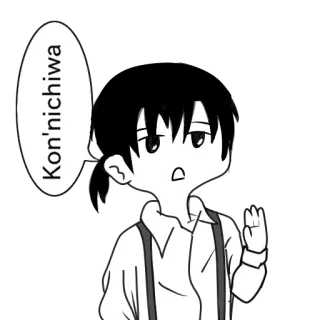 👋 389b4e58 Kon'nichiwa anime, greeting, japanese, cartoon telegram sticker