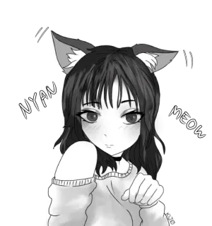 😺 6e097ca0 NYAN MEOW cat girl, anime, manga, cute, nyan, meow, cat ears telegram sticker
