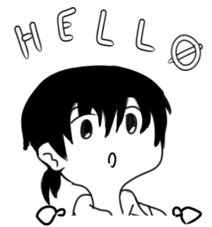 👋 7a1cf90a HELLO hello, greeting, boy, cartoon, friendly, cute telegram sticker