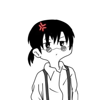 😠 803d5919 anime, angry, glasses, cartoon, sticker, character telegram sticker