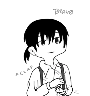 👏 a973da0a Bravo bravo, clapping, cartoon, monochrome, celebration, applause telegram sticker