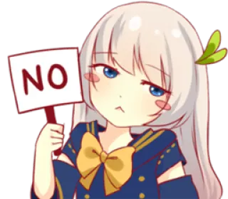 🙅 19655c60 NO อนิเมะ, ผู้หญิง, ไม่, ป้าย, น่ารัก, จิบิ telegram sticker