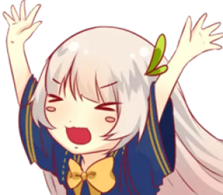 😆 5fbbfcab อนิเมะ, ผู้หญิง, น่ารัก, การ์ตูน, งานฉลอง, ความสุข telegram sticker