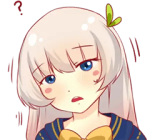 ❓ 6ecb19be อนิเมะ, สับสน, ผู้หญิง, น่ารัก, สีหน้า telegram sticker