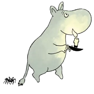 ✉️ bbac5873 Moomin มูมิน, การ์ตูน, เทียน, แมงมุม telegram sticker