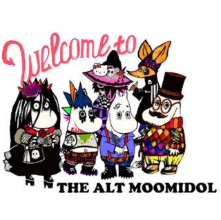 👩‍👩‍👧‍👦 fccbe045 Welcome to moomin, gótico, punk, hello kitty, dibujos animados telegram sticker