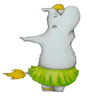 🖕 213af089 ippopotamo, balletto, tutù, cartone animato, animale, danza telegram sticker