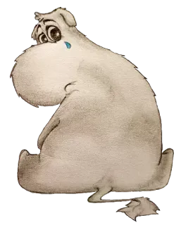 😢 22317233 ippopotamo, triste, piangendo, cartone animato, animale, mammifero, lacrima telegram sticker