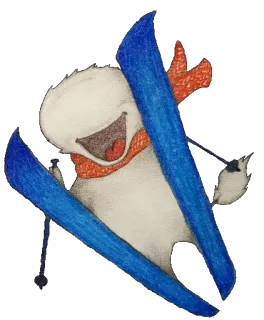 ⛷ 484b494e sci, sport invernali, cartoni animati, neve, mostro, sci telegram sticker