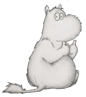 👍 83ed51b0 Moomin Moomin, Cartone animato, Animale, Personaggio, Pollice in su telegram sticker