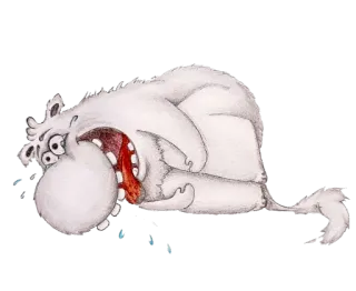 🤪 ad3115e9 Cartone animato, Cane, Esausto, Stanco, Sdraiato telegram sticker