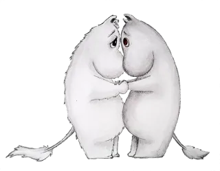 🥺 c923aca0 Moomin Moomin, cartone animato, carino, amicizia, abbraccio, bizzarro, personaggi telegram sticker