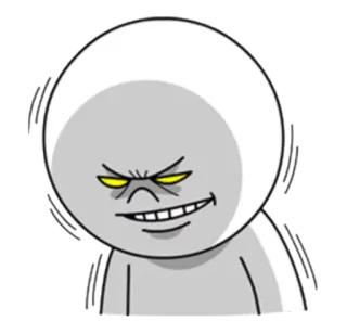 😏 a99e0b86 cartone animato, arrogante, che complotta, bianco, figura, malvagio telegram sticker