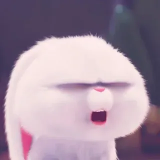 🎟 71e6fc88 Snowball The Secret Life of Pets królik, zwierzak, zwierzę, kreskówka, animowany, słodki, śnieżka whatsapp sticker