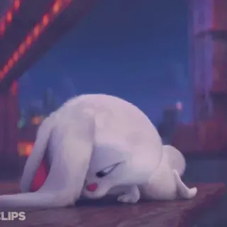 🍧 7215ed1e Snowball The Secret Life of Pets królik, zwierzę, kreskówka, słodki, zwierzak, pupil whatsapp sticker