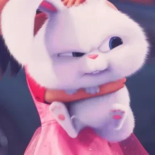 🍧 8a27ab7c Snowball The Secret Life of Pets królik, słodki, kreskówka, zwierzę, zwierzę domowe whatsapp sticker