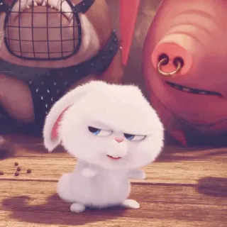 🍧 a5549c4c Snowball The Secret Life of Pets królik, słodki, zły, Sekretne życie zwierzaków, animowany, kreskówka whatsapp sticker