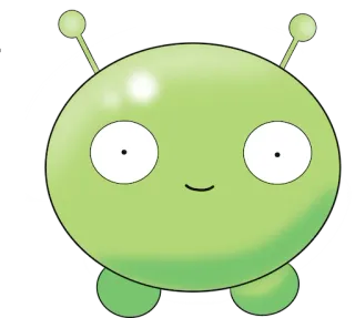 🙂 76ee07e2 Mooncake Final Space Cartoon, Alien, Niedlich, Grün, Mondkuchen, Final Space telegram sticker
