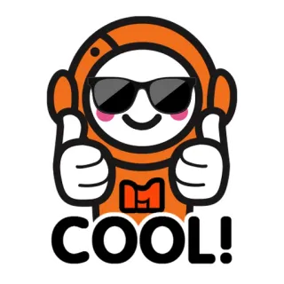 😎 7ab0ec13 COOL! круто, персонаж, большой палец вверх, очки, мультфильм, наклейка telegram sticker