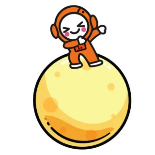 😆 aba5a002 астронавт, луна, космос, мультфильм, милый, каваи telegram sticker