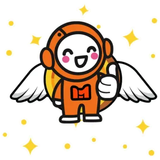 👍 c5ff0c39 талисман, персонаж, мультфильм, крылья, милый, большой палец вверх telegram sticker