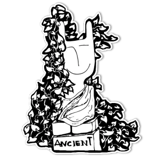 🗿 185e1380 ANCIENT antique, main, statue, vignes, rock, geste, art telegram sticker