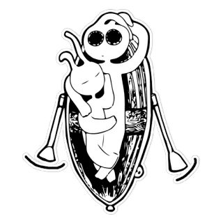 😘 351160c5 sticker, personnage, art, illustration, noir et blanc, dessin animé telegram sticker